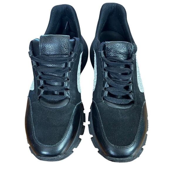 Sesto Meucci Womens Black Gray Lace Up Sneakers Athletic Leather Shoes sz 38 7.5 - Picture 6 of 16